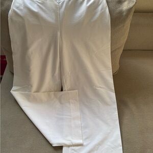 Eileen Fisher White Crepe wide leg summer pants S